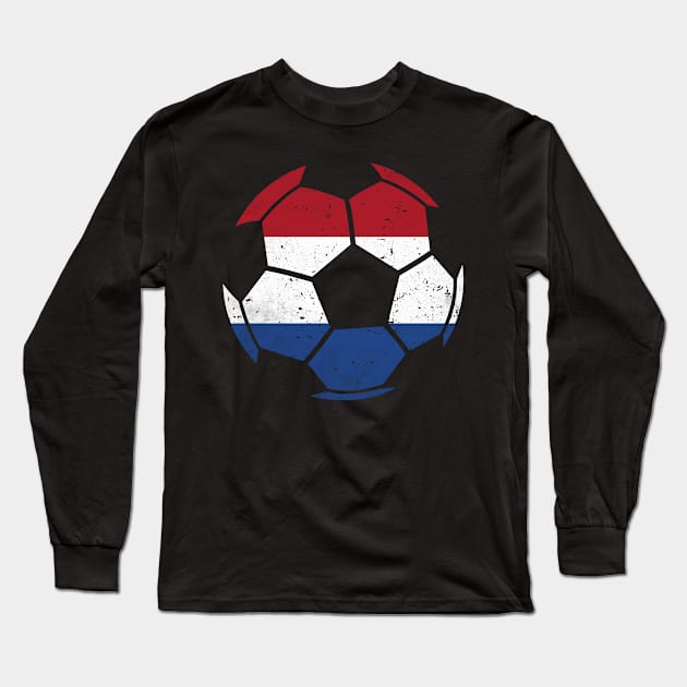 Nederland Soccer Ball Flag Jersey Netherlands Football Fan Long Sleeve T-Shirt by erashop